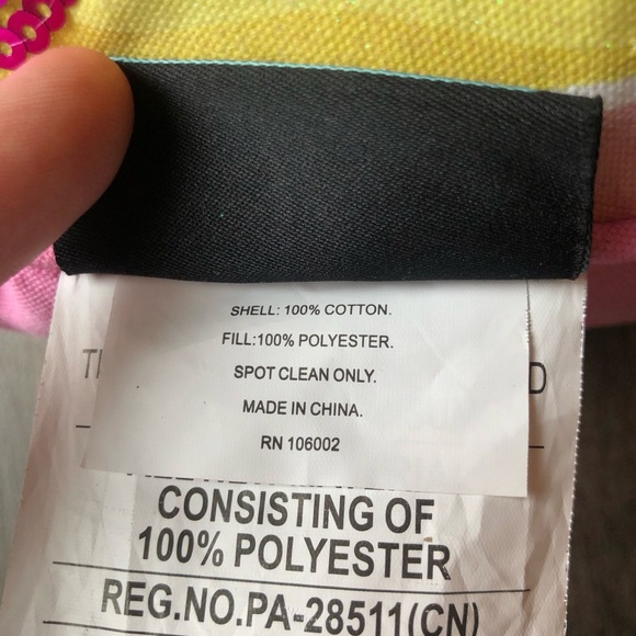 Cynthia Rowley Accent Pillow Pink Pineapple 21” Sequin Tropical Colorful Decor - Picture 5 of 7